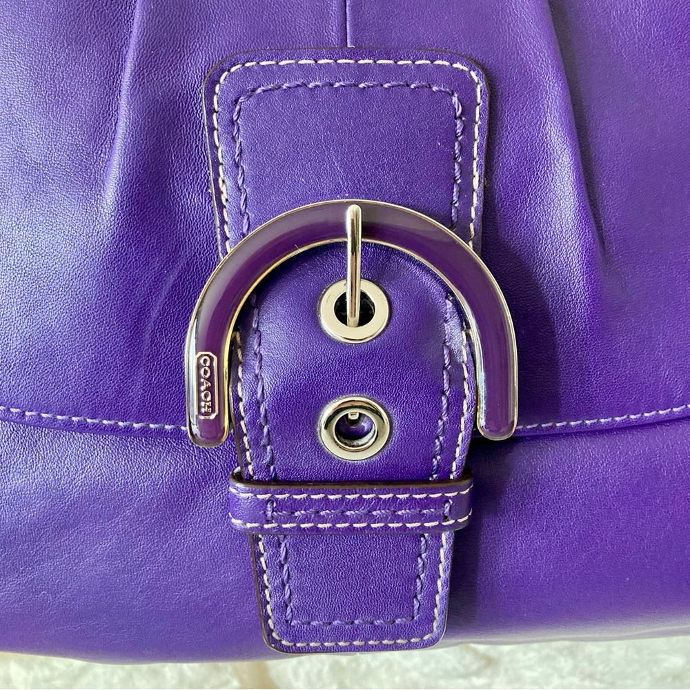 NWT Coach F17217 Vintage Purple Pleated Soho Leather w/Buckle Shoulder Bag - Picture 4 of 15